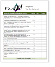 make copies of this pdf of your year one budget worksheet